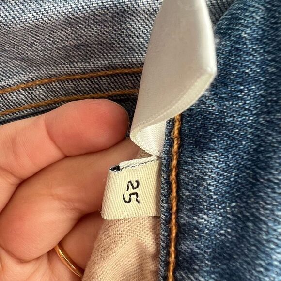 Rag & Bone Women's Fringe Hem Paint Stroke Denim Skinny Jeans Blue Size 25 - Picture 11 of 12